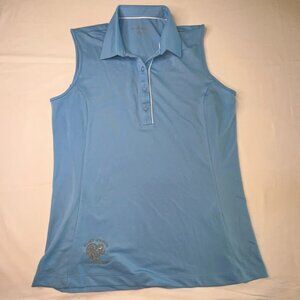 Galvin Green Mayla Sleeveless Polo Ventil Shirt Women Sz M Golf Sport Tennis